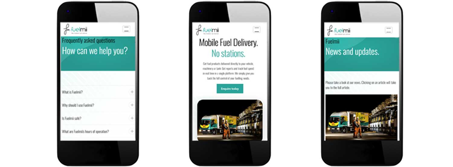 Website design and development showing mobile view